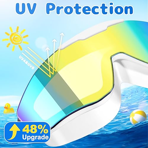 Miniatura 5 de EverSport - Paquete de 2 gafas de natación para niños de 8 a 16 años, capa extra de silicona, gafas de natación para niños, adolescentes, jóvenes,