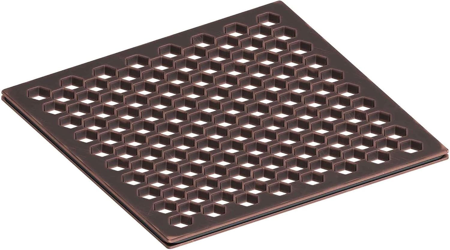 6IN Square Shower Drain in Polished Brass UNCOATED Living