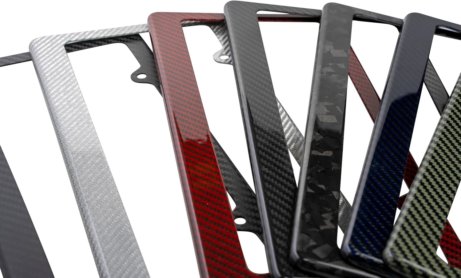 100% Real 3k Twill Weave Carbon Fiber Car License Plate Frame, UV Protection, Front Rear Universal Man Woman Fit USA Canada Mexico Standard Size tag Holder (Silver)