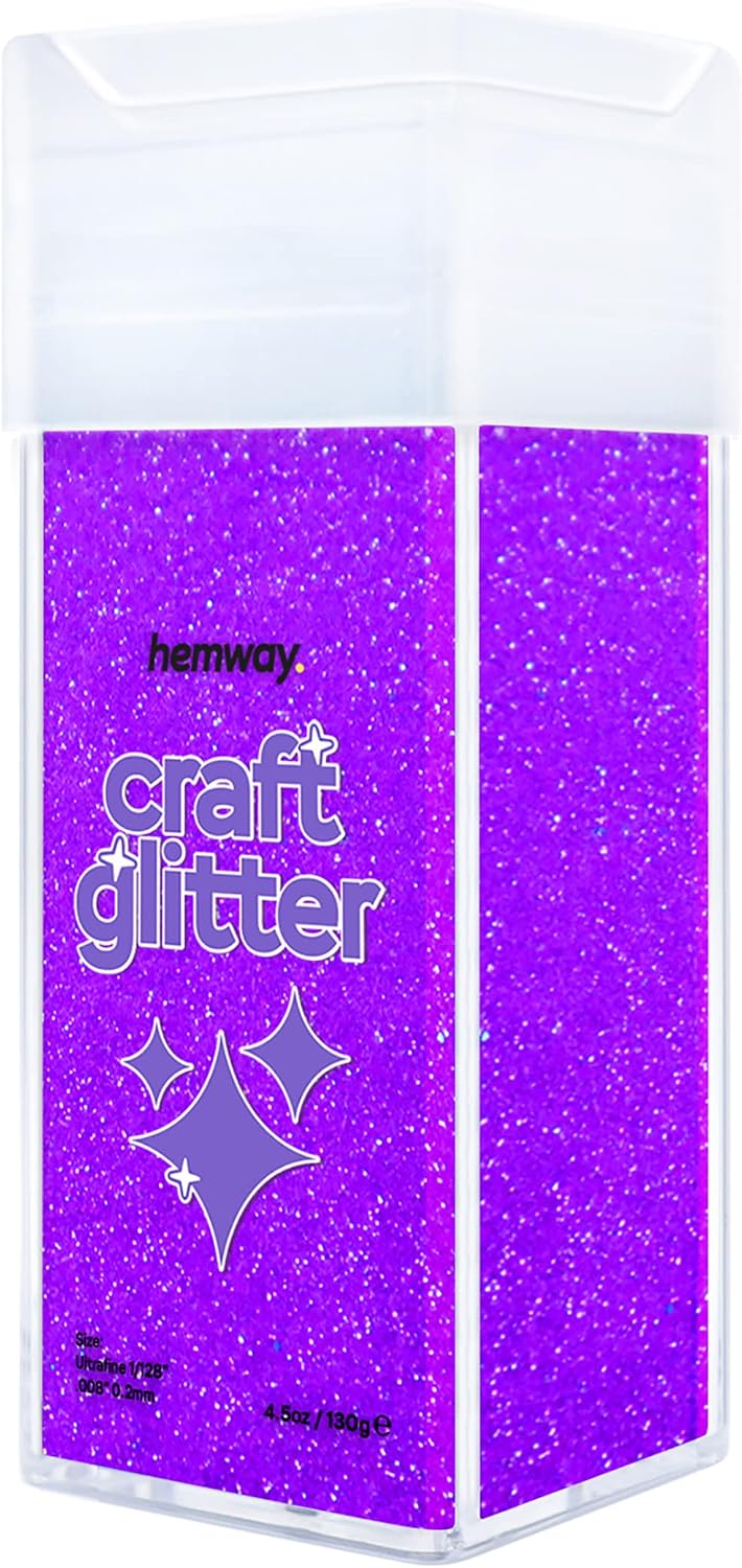 Hemway Glitter Shaker Fluorescent Purple 110g Ultrafine, Craft Glitter Shaker for Resin & Epoxy Crafts