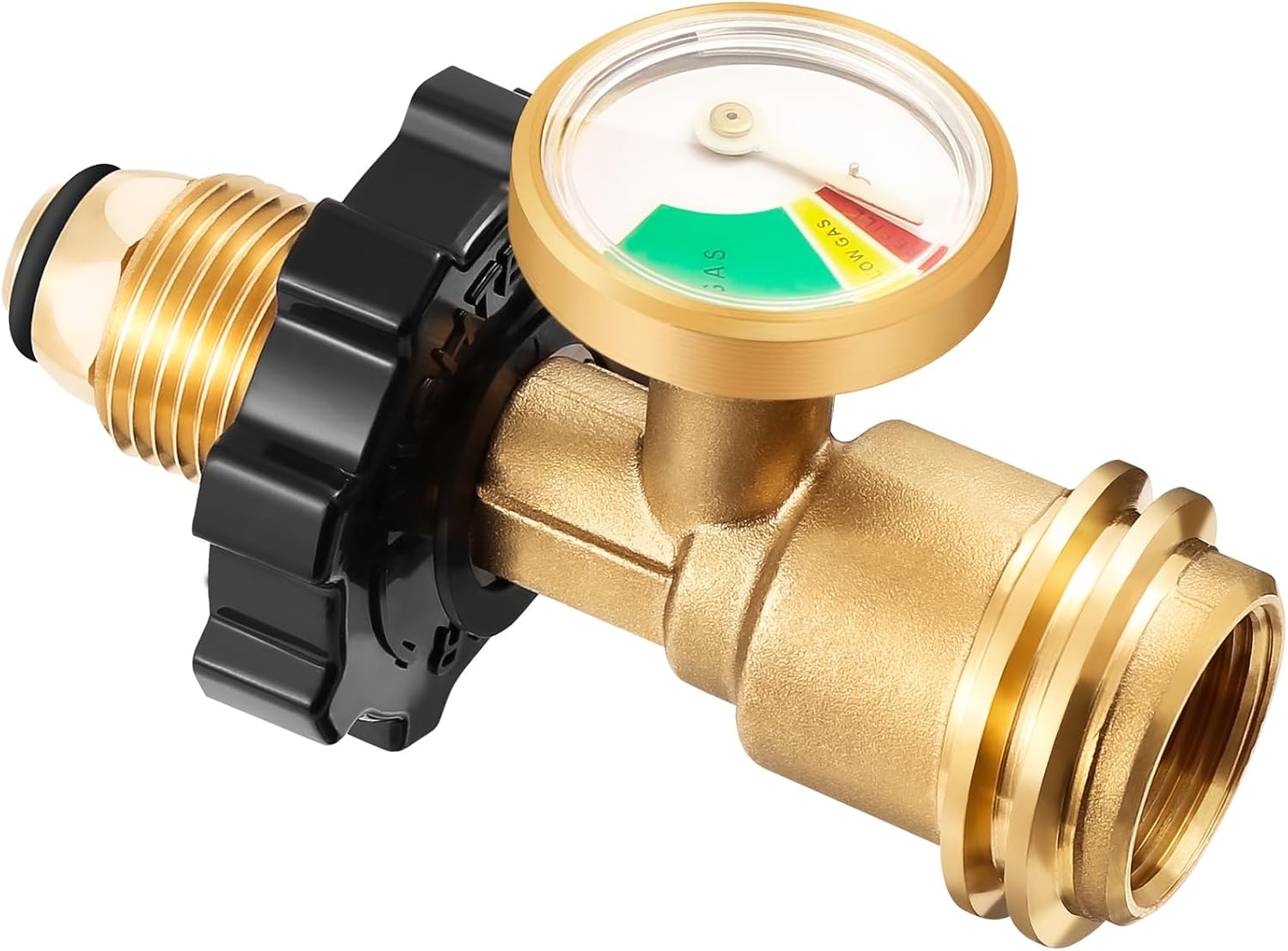 POL Propane Tank Adapter,Propane Tank Gauge Old to New Connection Type,Propane Gas Gauge for LP Propane Tank 5LB-100LB with QCC1/Type for Natural Gas Grills,RV,Pizza Oven,BBQ and More(1 Pack)