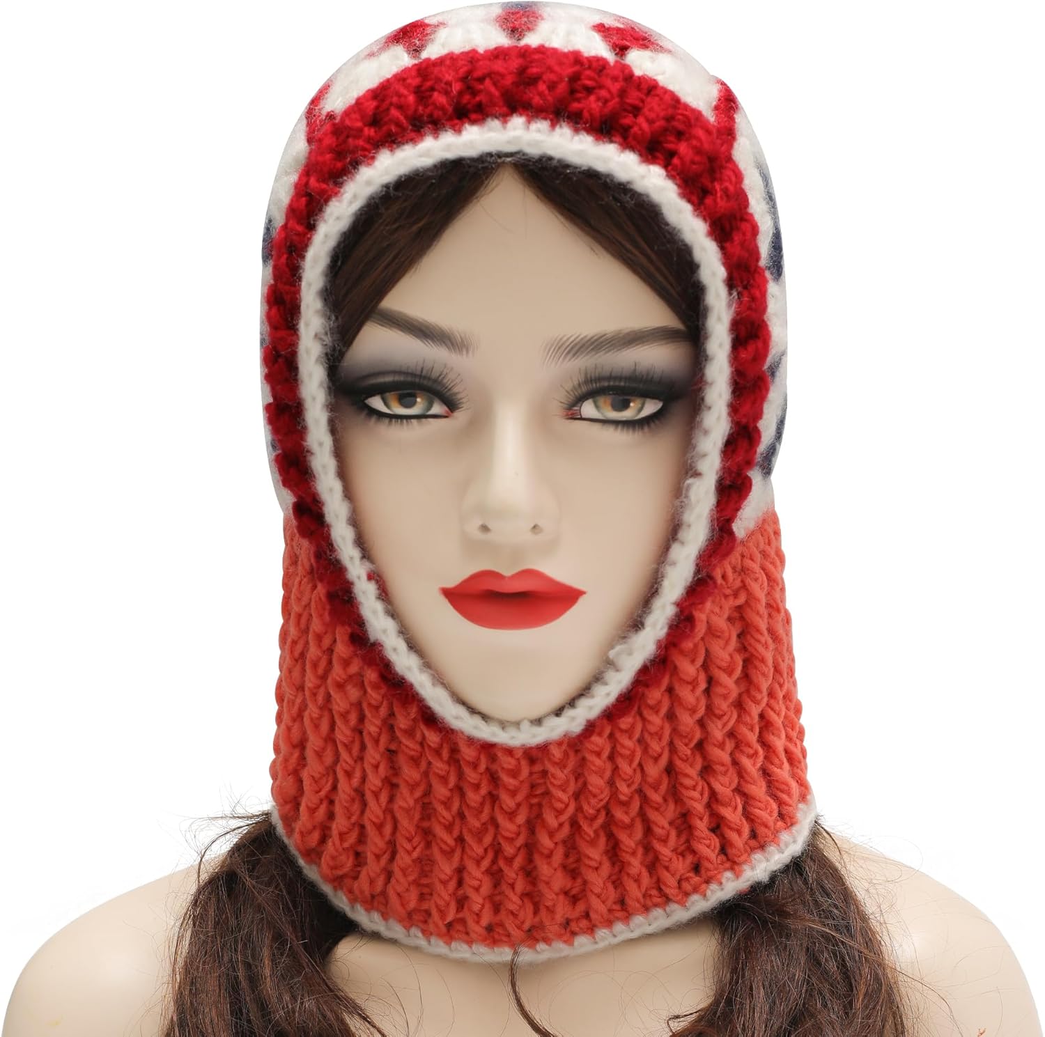 ZLYC Winter Knitted Winter Hat Windproof Hooded Scarf Balaclava Beanie Hat for Women - Image 2