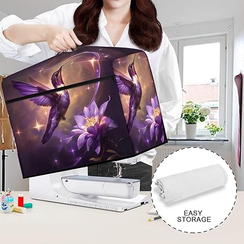 Miniatura 33 de Funda para máquina de coser de mariposas y flores con prácticos bolsillos, funda protectora con asa, para la mayoría de máquinas de coser estándar