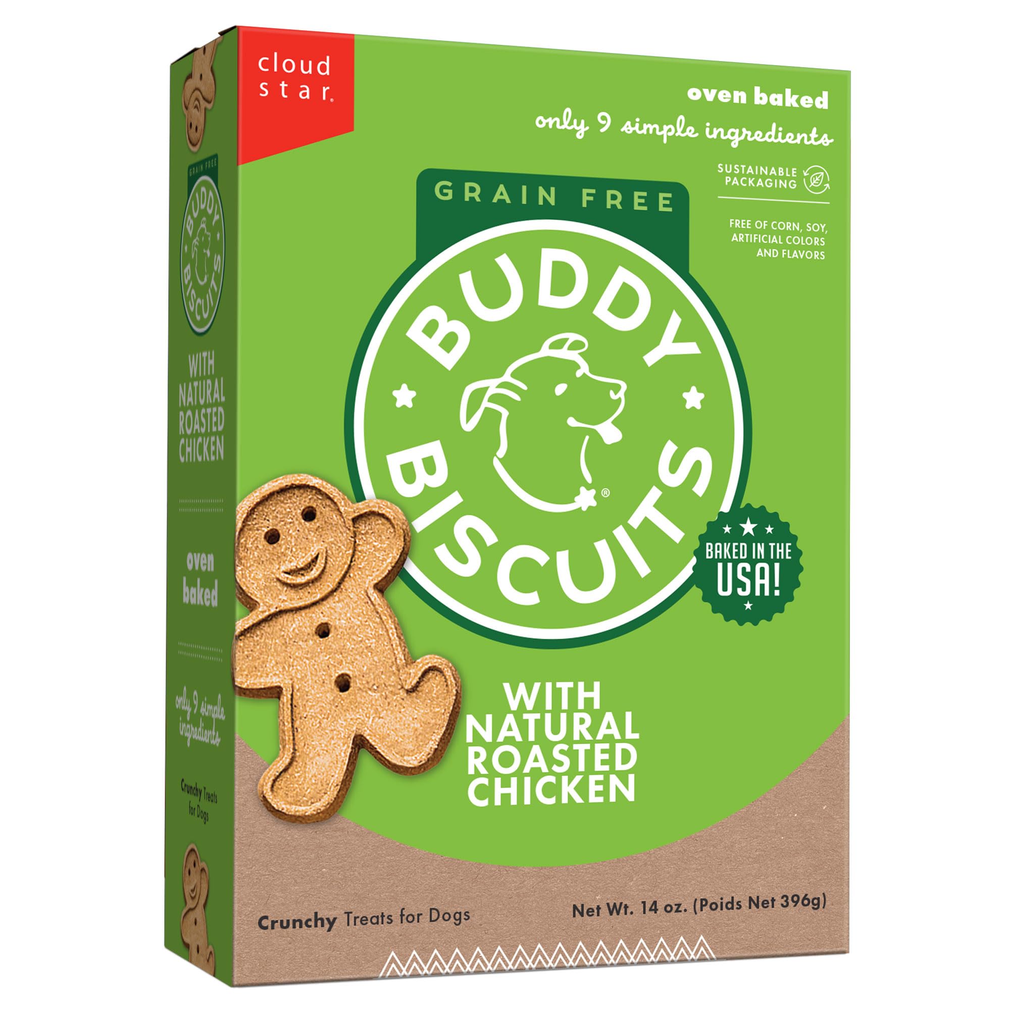 CLOUD Star Buddy Biscuit Grain Free All Natural Baked Chicken Treat For Dogs 14z