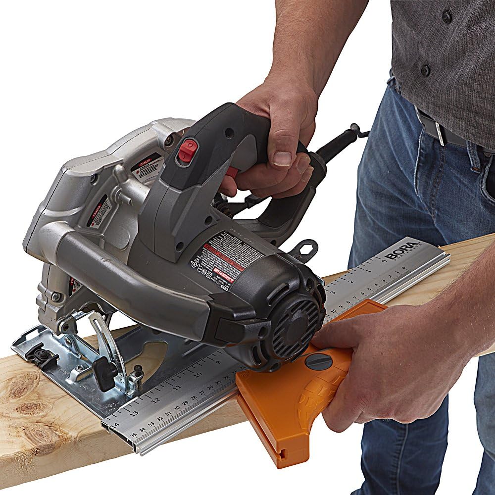 Bora QuickCut 530416 - Guida per sega circolare con guida e supporto angolare, utensile per la lavorazione del legno