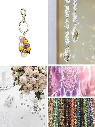 Miniatura 4 de Mandala Crafts Briolette - Cuentas de cristal para fabricación de joyas, cuentas de cristal de Briolette facetadas para hacer joyas, manualidades,