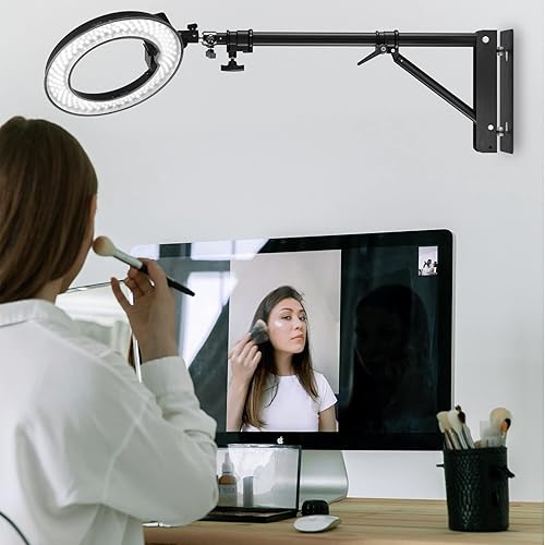 Miniatura 2 de Selens Brazo triangular para montaje en pared, longitud máxima 5.9 pies70.9 in, soporte de pared para cámara de rotación flexible de 180 para