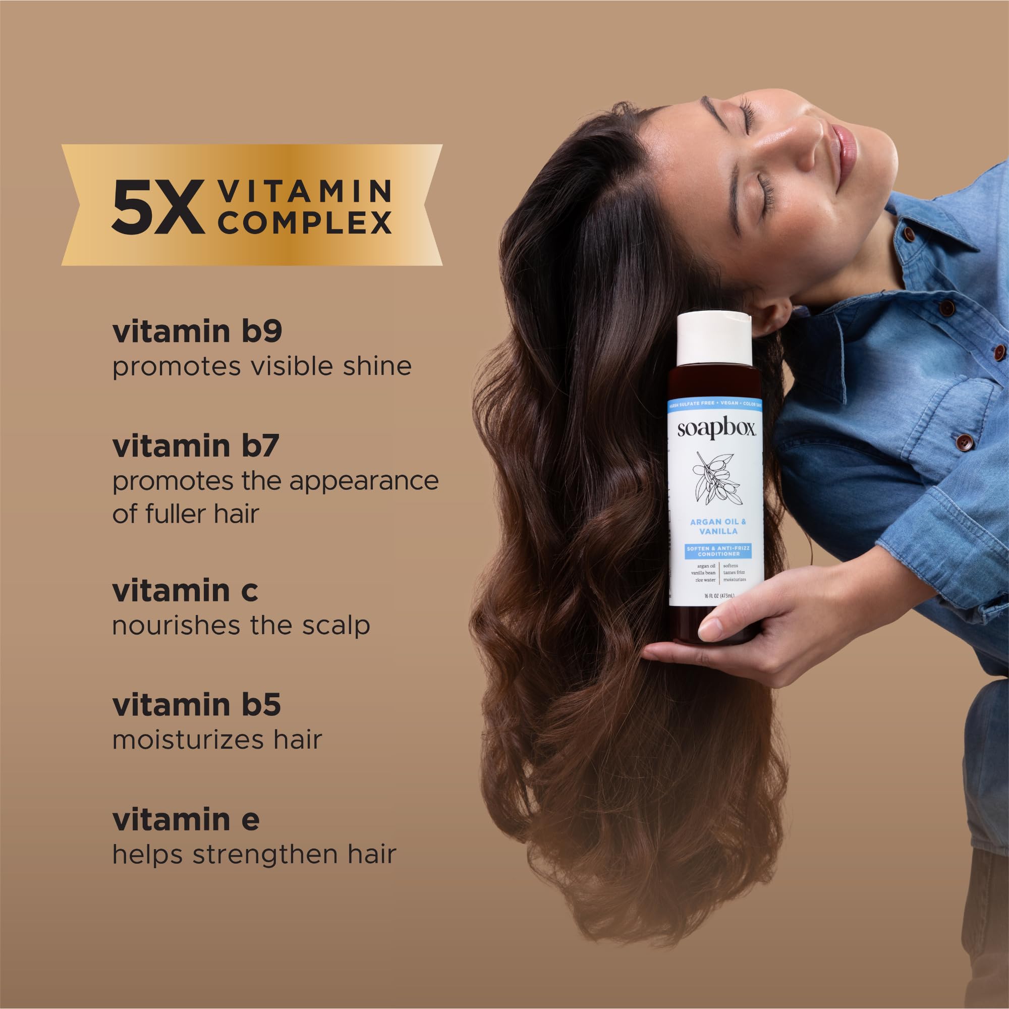Soapbox Argan Oil Conditioner to Control & Soften the Hair, Rich in Vitamin E to Maintain a Smooth Finish With a Locked-In Shine - 1 x 1L