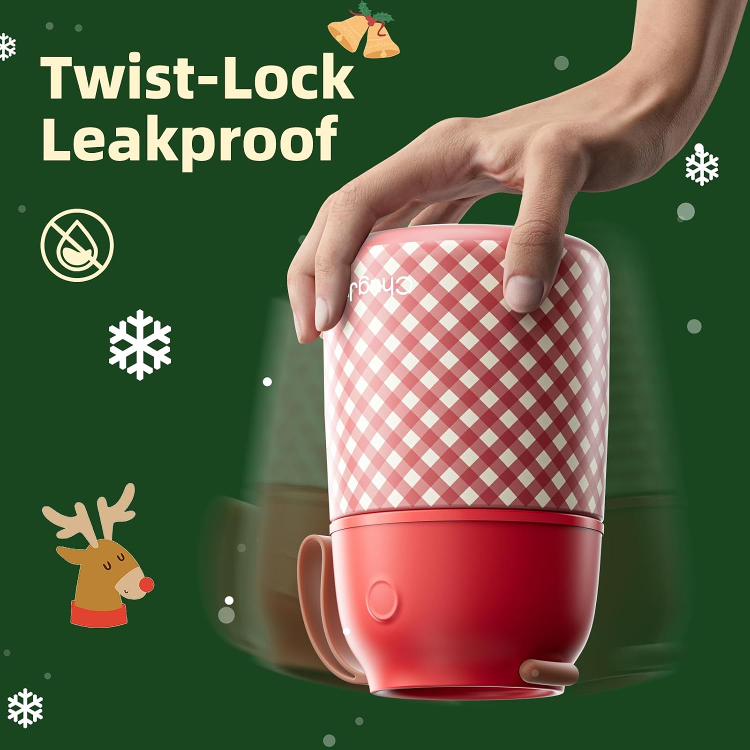 Thermo for Hot Food for Adults Kids | Wide Mouth, 18 oz Insulated Food Jar with Spoon, Leakproof Soup Thermo for School Office Travel, Thermal Steel Lunch Container Easy to Carry (Red) - Image 4