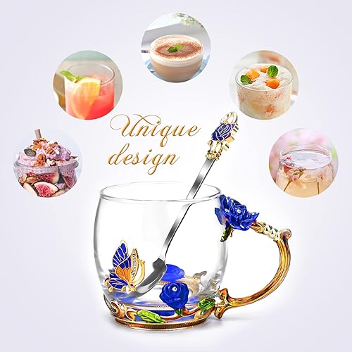 Vista 61 de OEAGO - Taza de té única, de regalo para Día de la Madre, cumpleaños, día de San Valentín, ideas para amiga, hermana, compañera de trabajo Púrpura