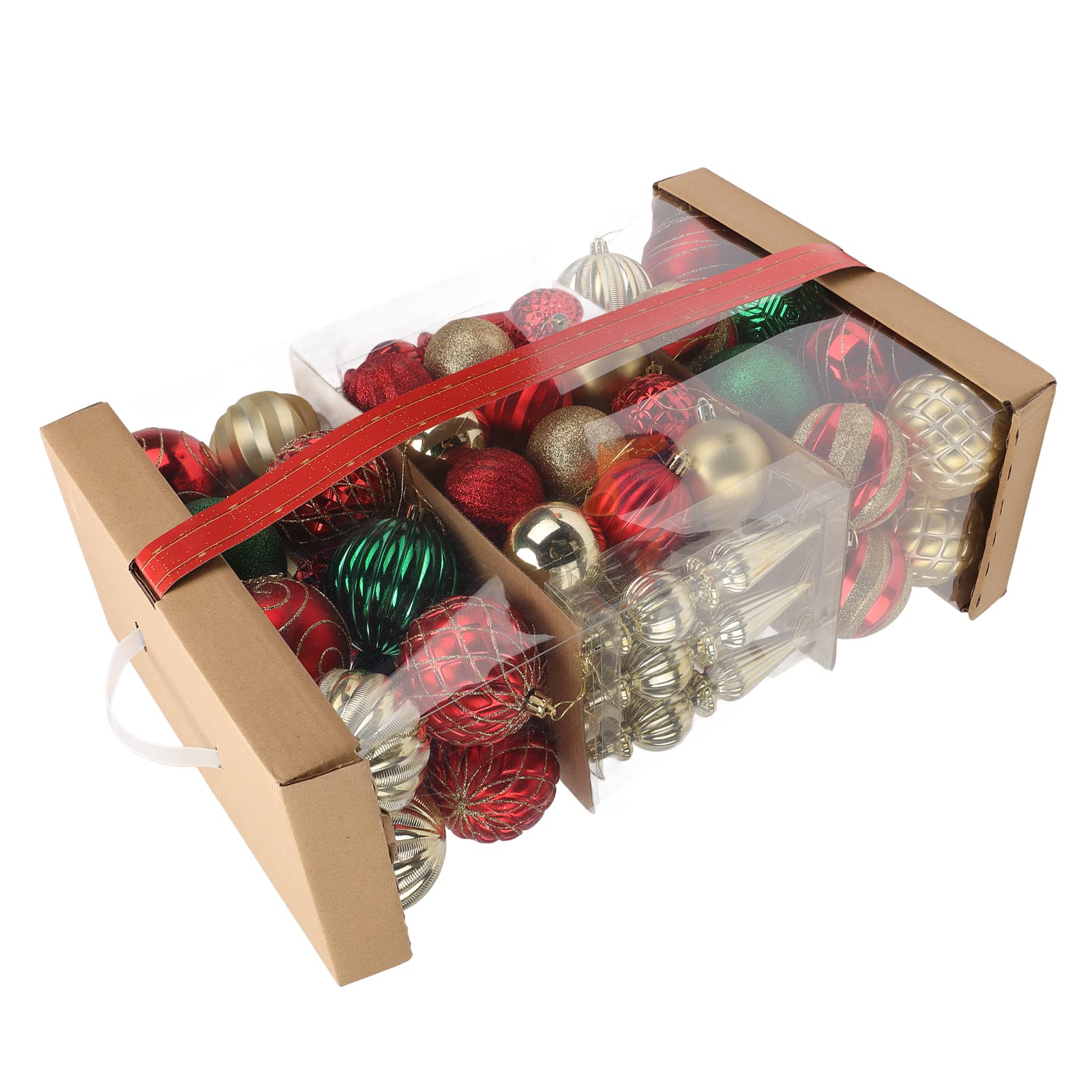 Weihnachtskugel-Ornament, Weihnachtsbaumkugeln, Weihnachtskugel-Ornament zum Aufhängen, 74 Stück, Bunte Weihnachtsdekorationskugeln für Zuhause, Urlaubsdekoration, Partyzubehör, (C)