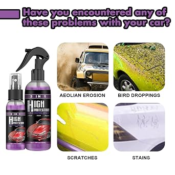 Turbo Shine Nexa, 5 Bottles High Protection 3 In 1 Spray, Extremely Hydrophobic-100% Waterless Wash Can Remove Minor Scratches (5Sets,100ML)