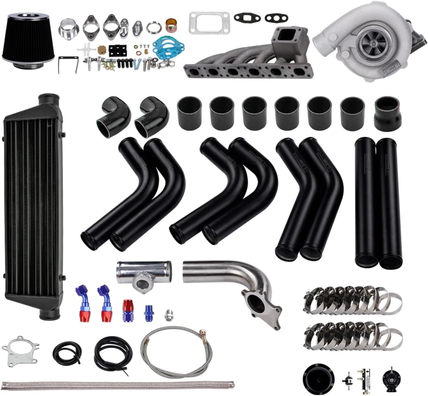 For E36 328i / 328is I6 1994 1995 1996 1997 1998 1999 T3 T4 Turbo Compressor Turbine Turbo Manifold Intercooler Piping Wastegate Kit