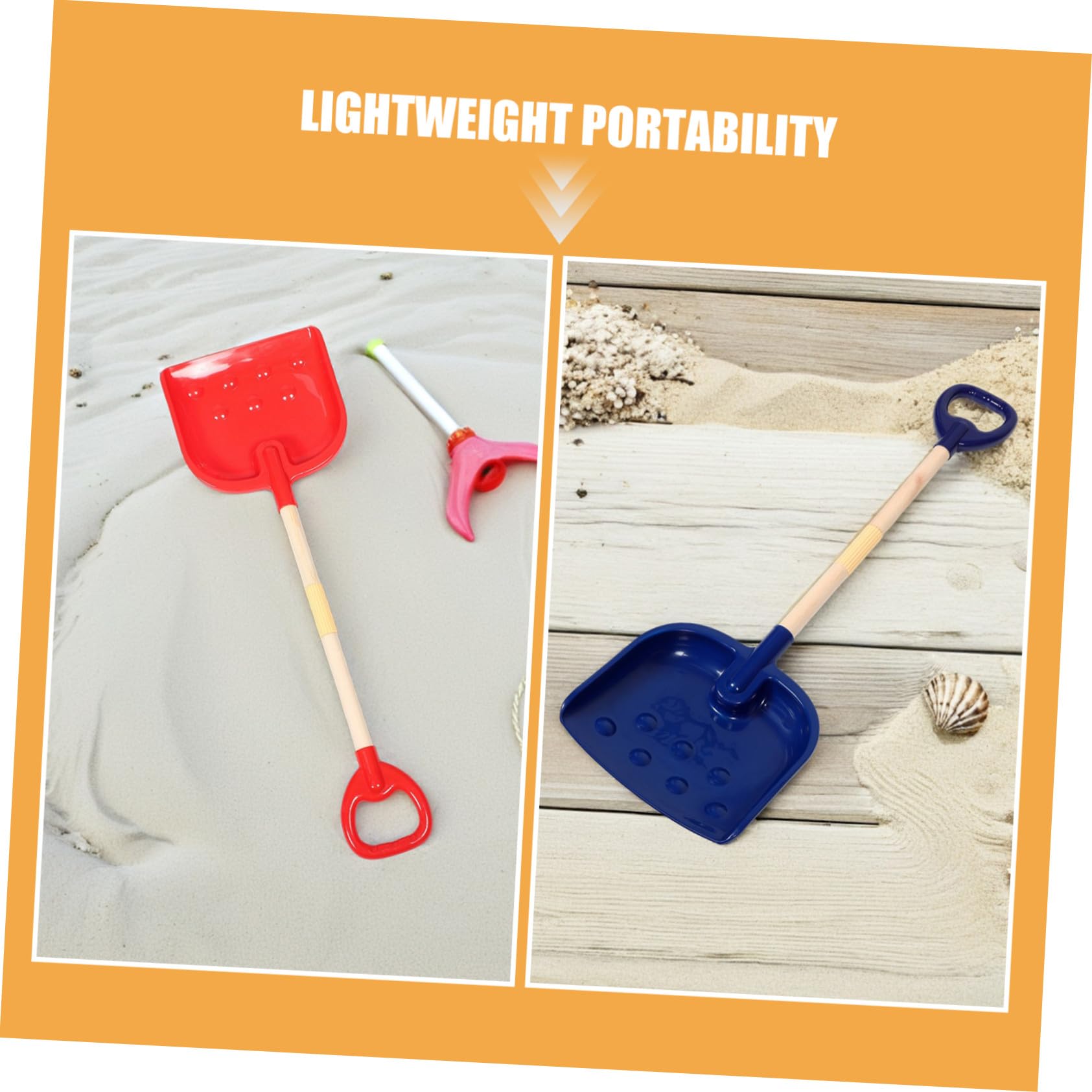 Set 2pezzi Pale da Spiaggia per Bambini in Plastica Resistente Pala da Neve Piccola per Scavo Sicura e Portatile per Spiagge e Aree Esterne