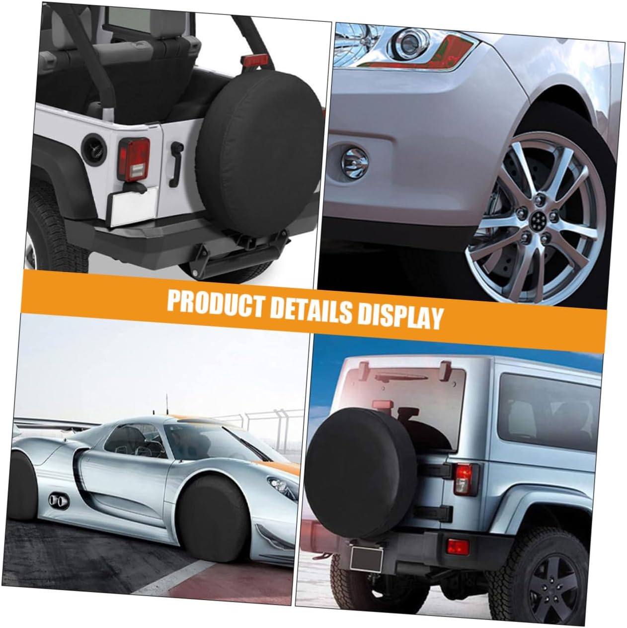 2pcs 15-inch Black PVC Spare Tire Covers for Trailers Recreational Vehicle Accessories Weather-Resistant Wheel Protectors