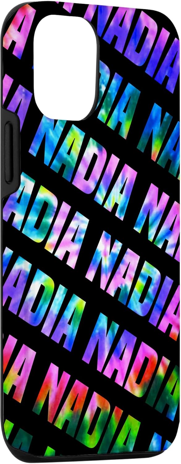 iPhone 13 Custom Nadia Phone Cover Black Personalized Tie Dye Case