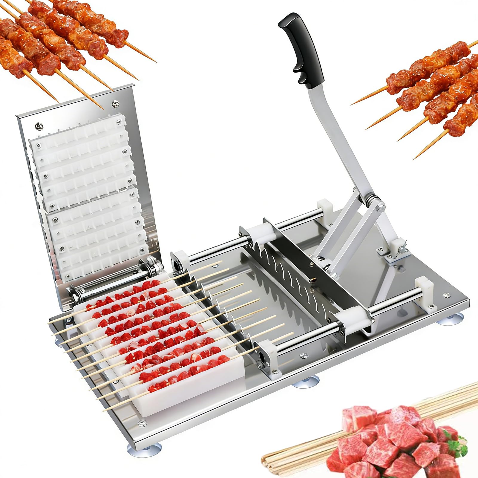 Narzędzie do robienia szpikulców kebab, ręczna forma do szpikulców 0-35 cm, 10 sztuk/partia, długi uchwyt, do grilla, domowej kuchni