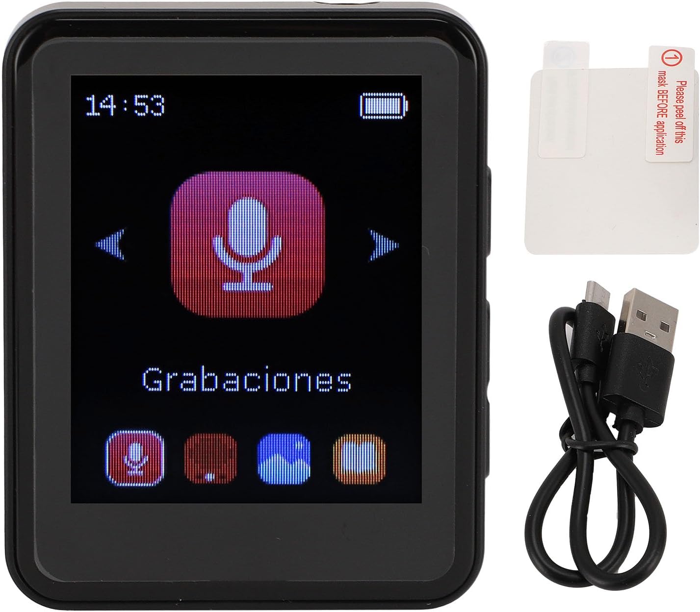 Music Video Player, 1.8 Inch Touch Screen Digital MP3 MP4 Player, Small Portable HiFi Lossless Sound with Back Clip for Cycling Running (4GB)