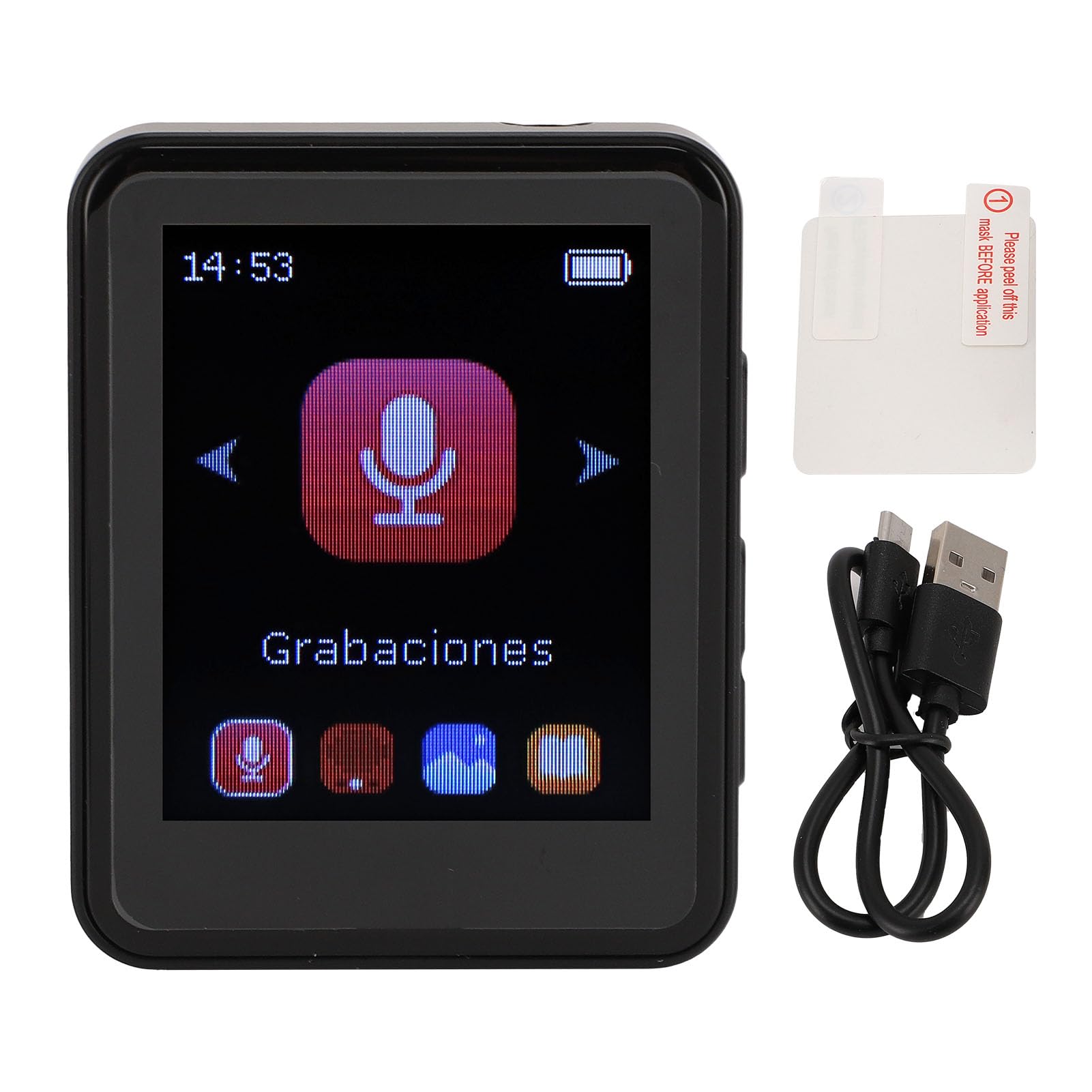 Reproductor MP3 MP4 Reproductor de Música Bluetooth Portátil con Pantalla Táctil de 1,8 Pulgadas para Deportes y Viajes (32G)
