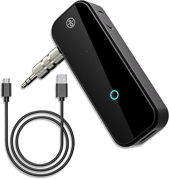 Aux Bluetooth Adapter Portable 3.5mm Blue-tooth Aux Adapter for Car 2 in 1 Wireless Bluetooth Receiver for Car/Home/TV Audio/Speakers/Headphones/Stereo System,Hands-Free Call 33FT Widely Working Range