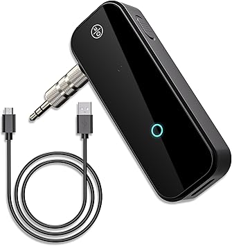 Aux Bluetooth Adapter Portable 3.5mm Blue-tooth Aux Adapter for Car 2 in 1 Wireless Bluetooth Receiver for Car/Home/TV Audio/Speakers/Headphones/Stereo System,Hands-Free Call 33FT Widely Working Range