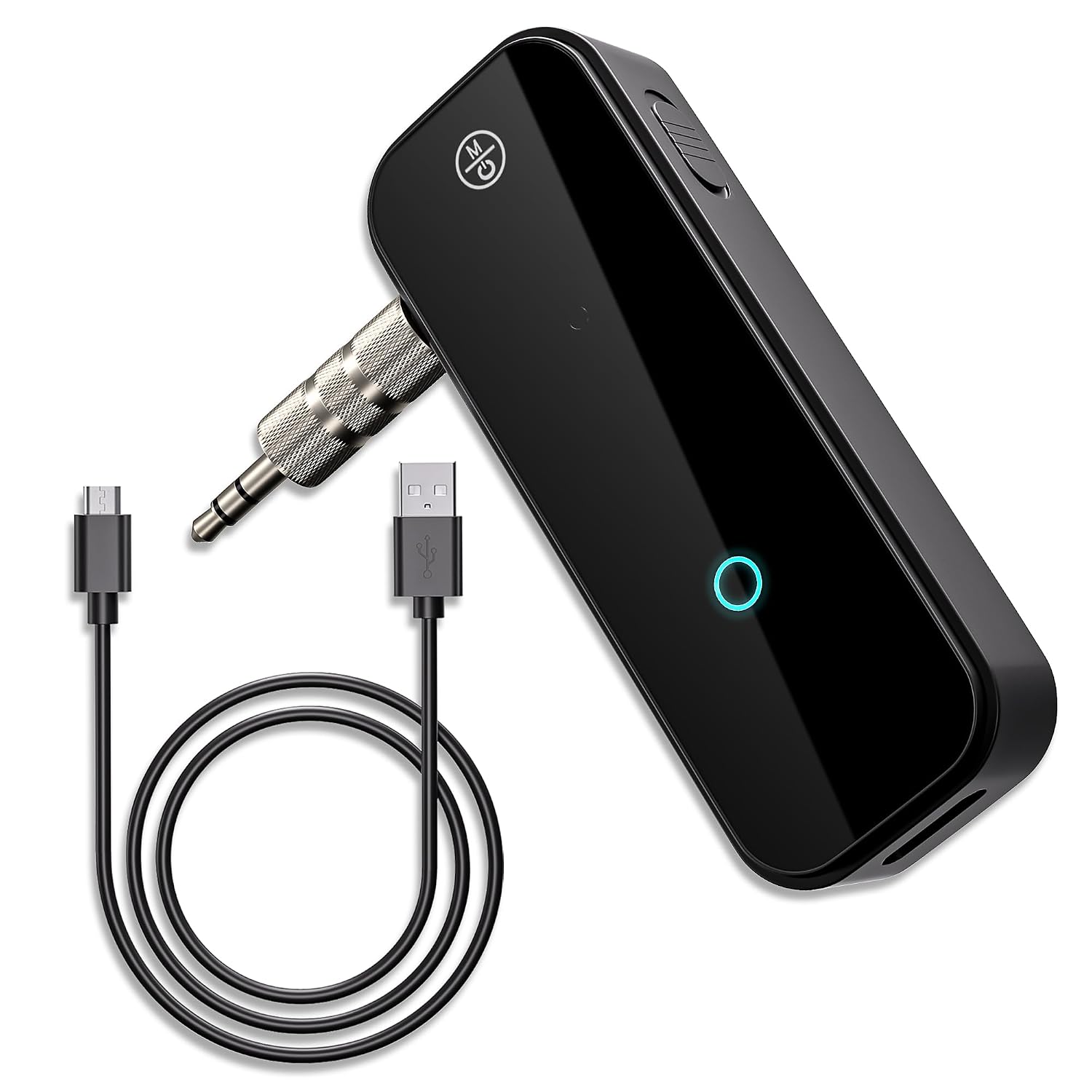 Aux Bluetooth Adapter Portable 3.5mm Blue-tooth Aux Adapter for Car 2 in 1 Wireless Bluetooth Receiver for Car/Home/TV Audio/Speakers/Headphones/Stereo System,Hands-Free Call 33FT Widely Working Range