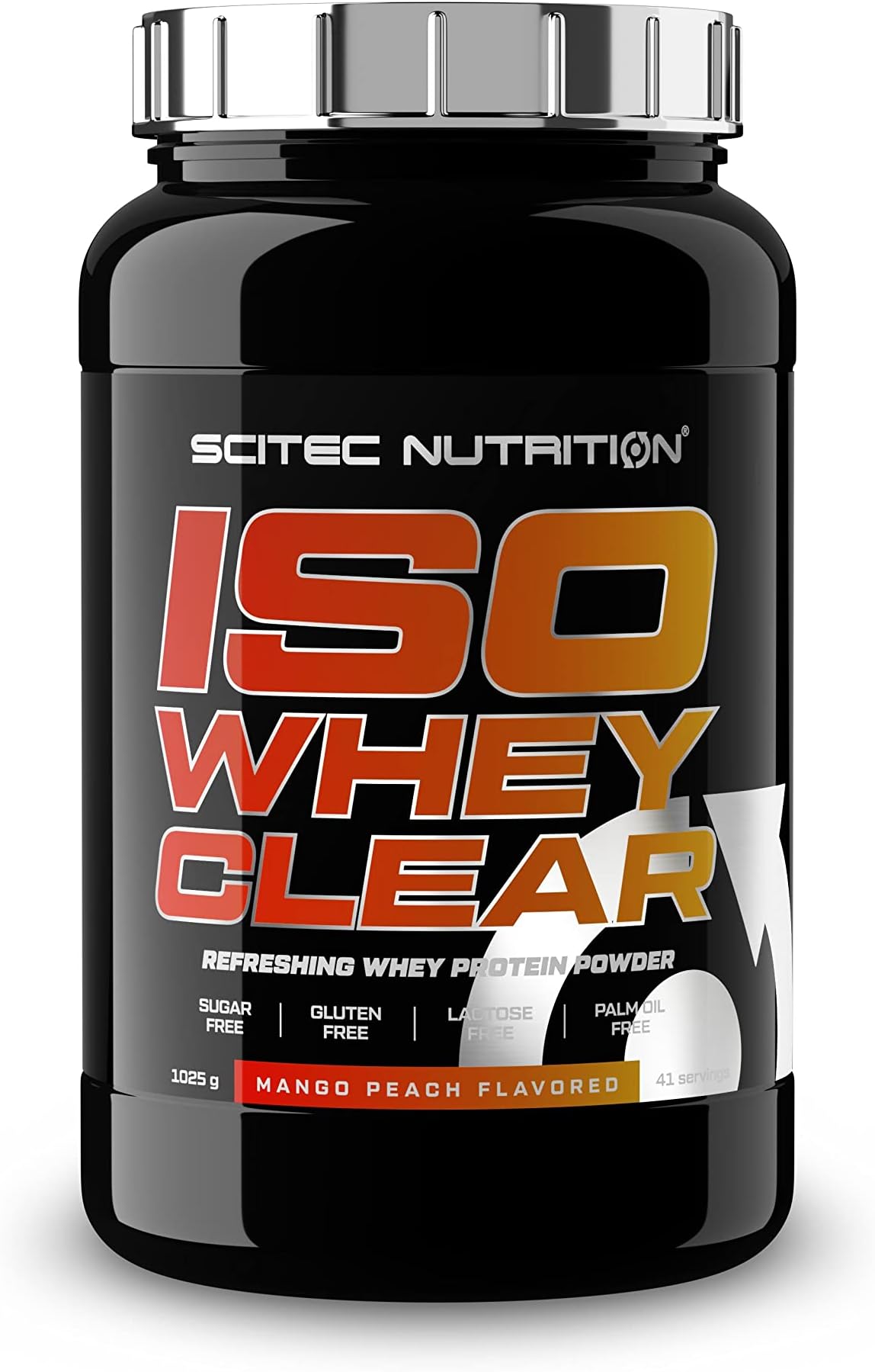 Scitec Nutrition Iso Whey Clear, Flavored Refreshing Protein Drink Powder with Whey Protein Isolate and Sweeteners, 1025 g, Mango-Peach
