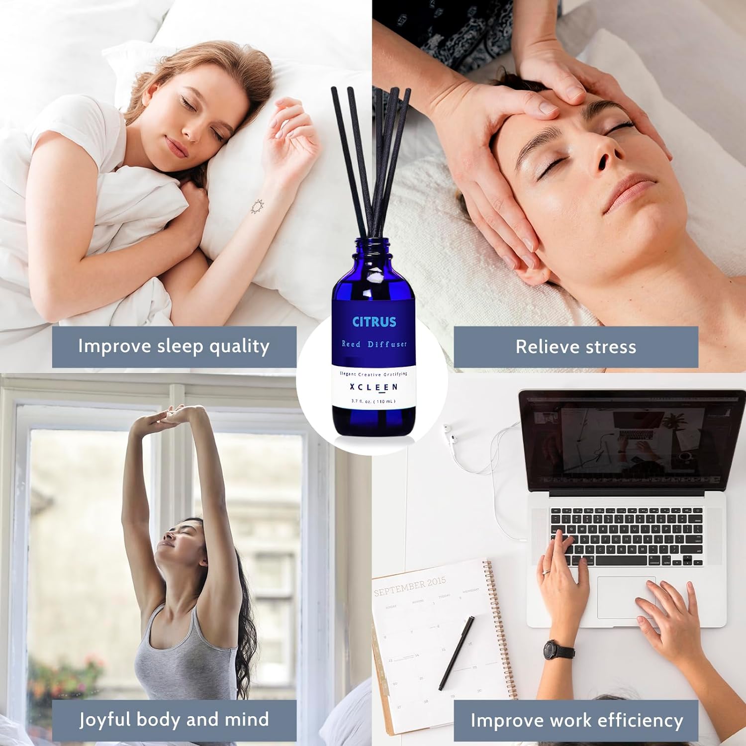 Citrus Scented Reed Diffuser, Orange, Lime & Lemon Oil Reed Diffuser, Real Citrus! Holiday Home Fragrance for Bathroom Office Decor - Image 5