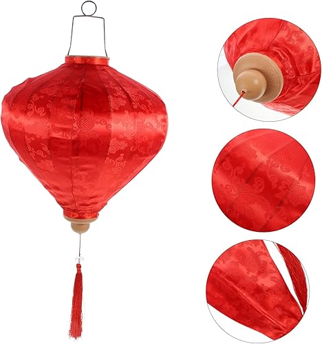Miniatura 2 de ORFOFE Linterna vietnamita para decoración de boda, farol colgante de seda, faroles colgantes, faroles decorativos, calendario lunar para interiores