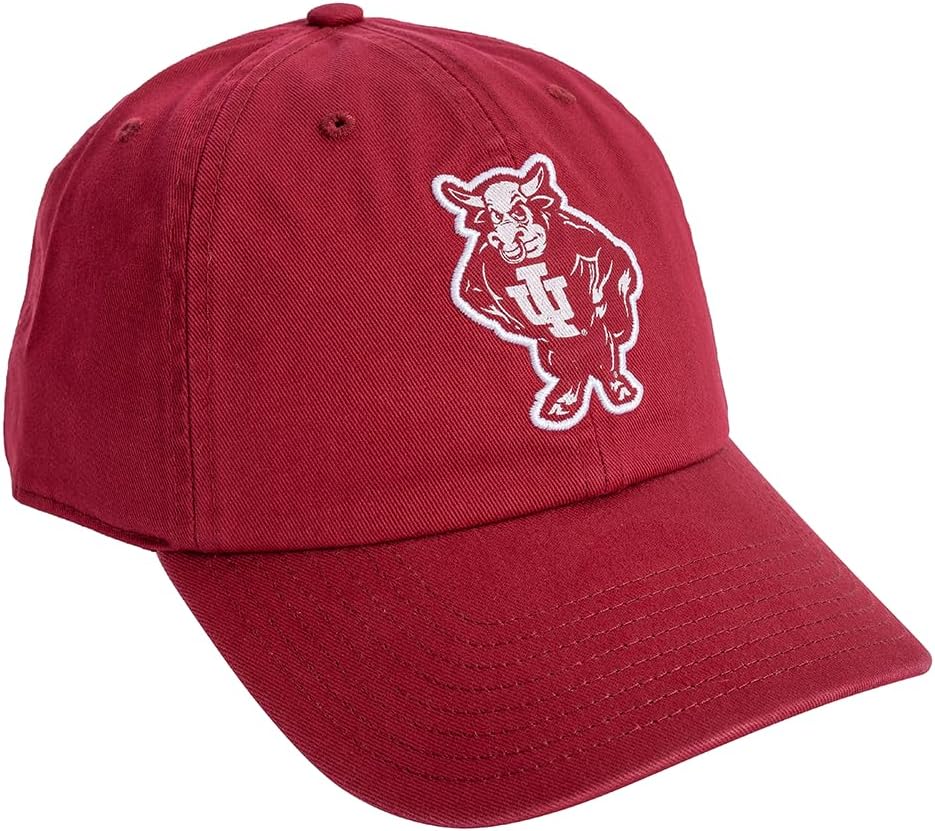 Desert Cactus Indiana University Baseball Hat Hoosiers Bloomington Brimmed Embroidered Hats Cap Adjustable Cloth Strap Adult (Style R1 Vintage) Red