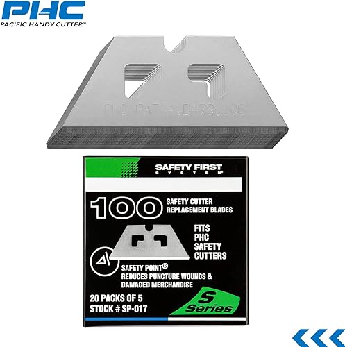 Miniatura 2 de Pacific Handy Cutter SP017 - Hoja de punto de seguridad para cortadores de seguridad PHC, paquete de 100, bordes afilados, cuchillas de afeitar de