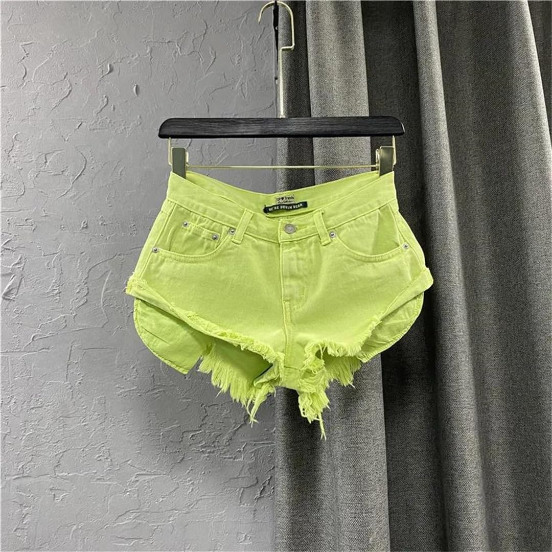 Women's Low Waist Hole Ripped Wide Leg Denim Shorts