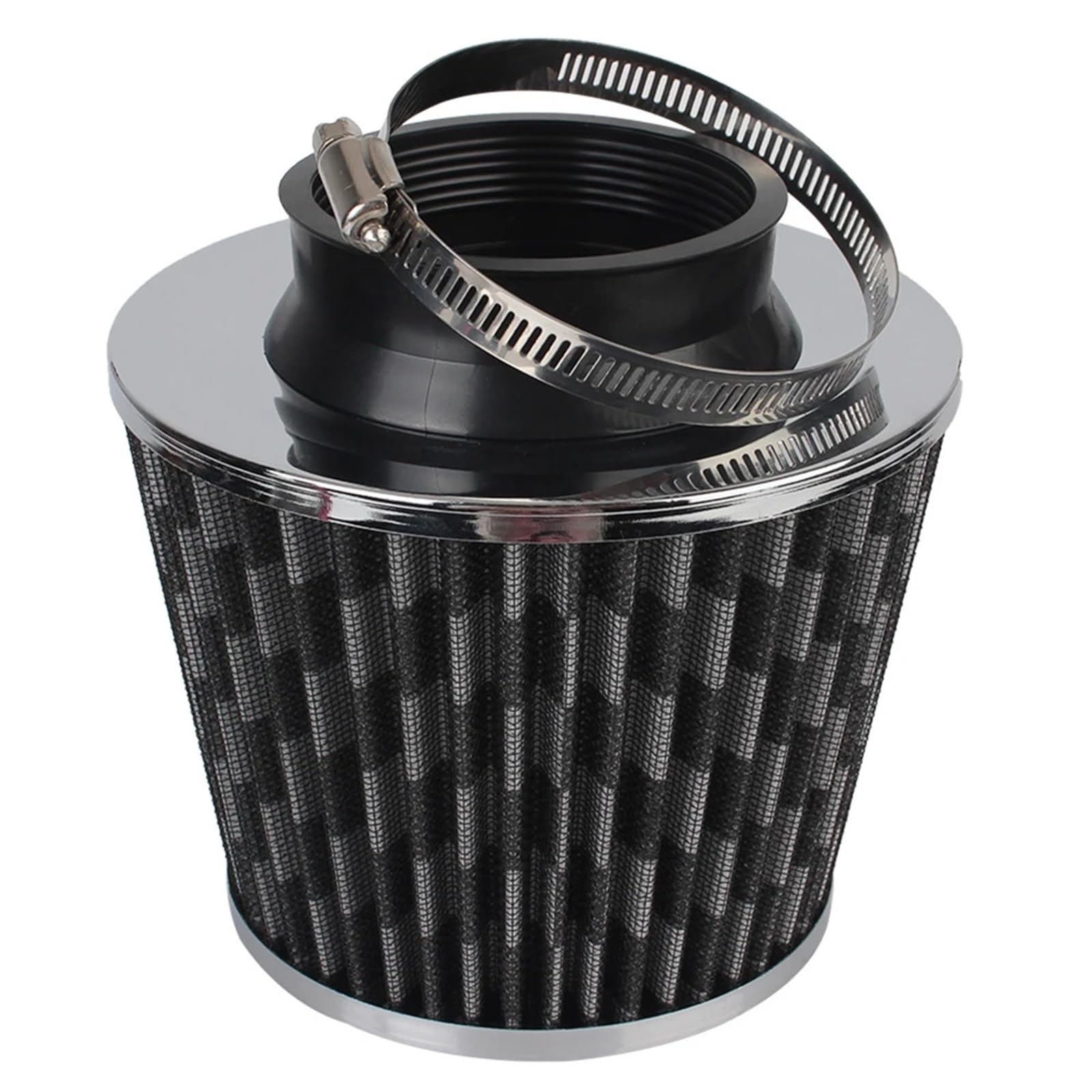 Filtr powietrza do motocykl Samochodowe filtry powietrza Sportowy stożek siatkowy 76MM Zestaw indukcyjny Filtr wlotu zimnego(Black)