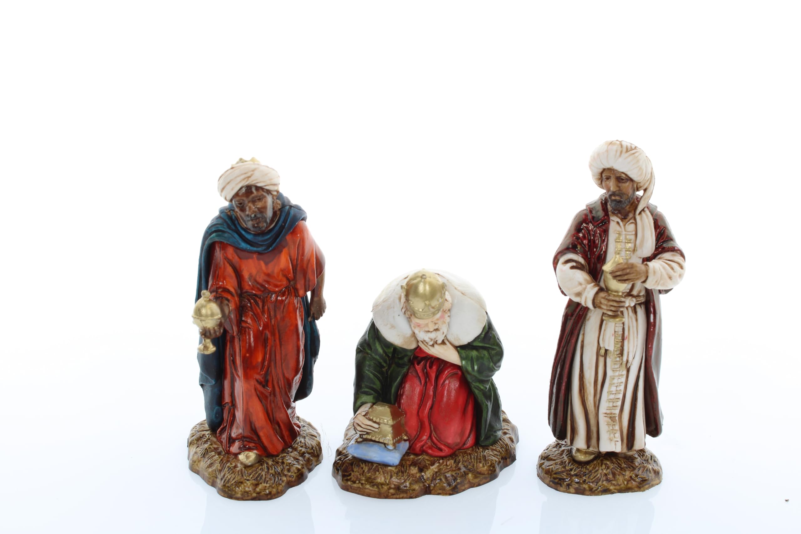 Moranduzzo Set mit 14 Krippenfiguren für 9 cm Krippe – Maßstab 1:22 – Standard 9 – Unzerbrechliche Figuren, Handbemalt, Offizielles Produkt, Hergestellt in Italien, Bildhauer M. Landi