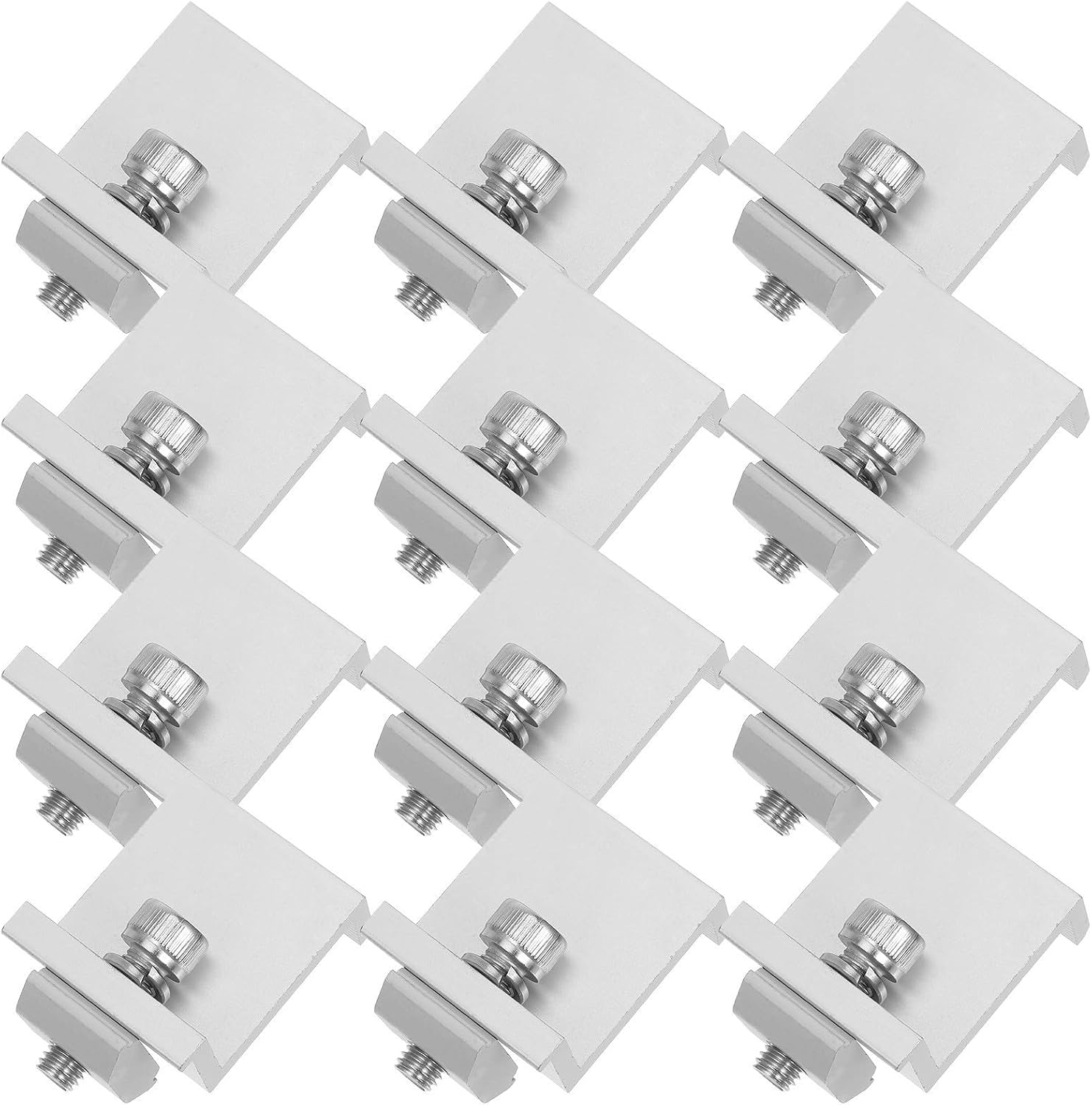 12pcs M8 Solar Panel Rack Clamp Metal Aluminium Alloy Clip