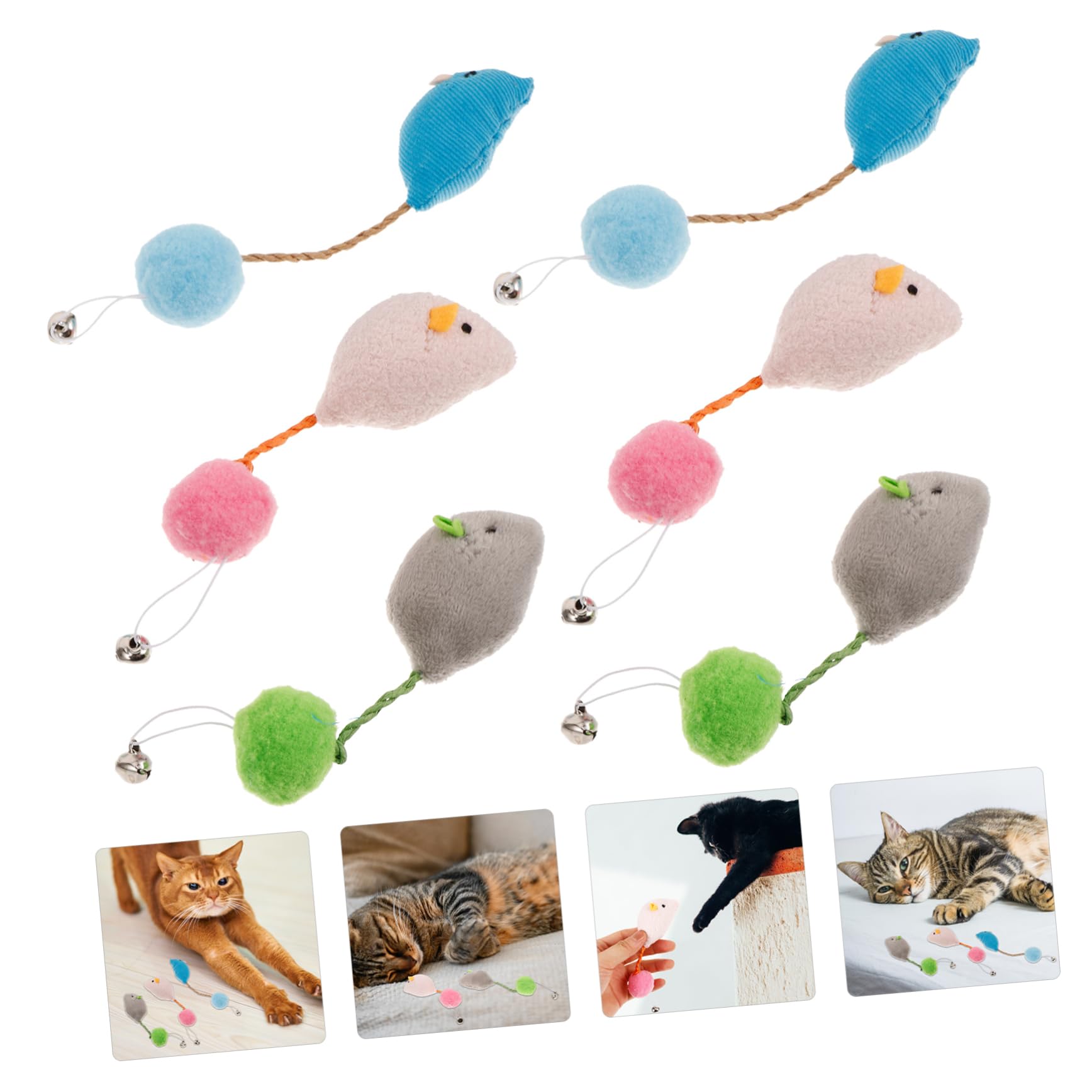 Mipcase Lot de 6 Jouets Interactifs pour Chat Et Souris Jouet Compact Jouet à Gratter Jouet de Remplacement