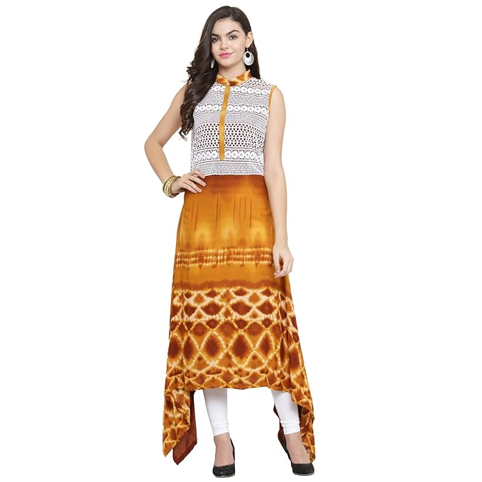 Kurti for Women Up and Down Pattern Rayon