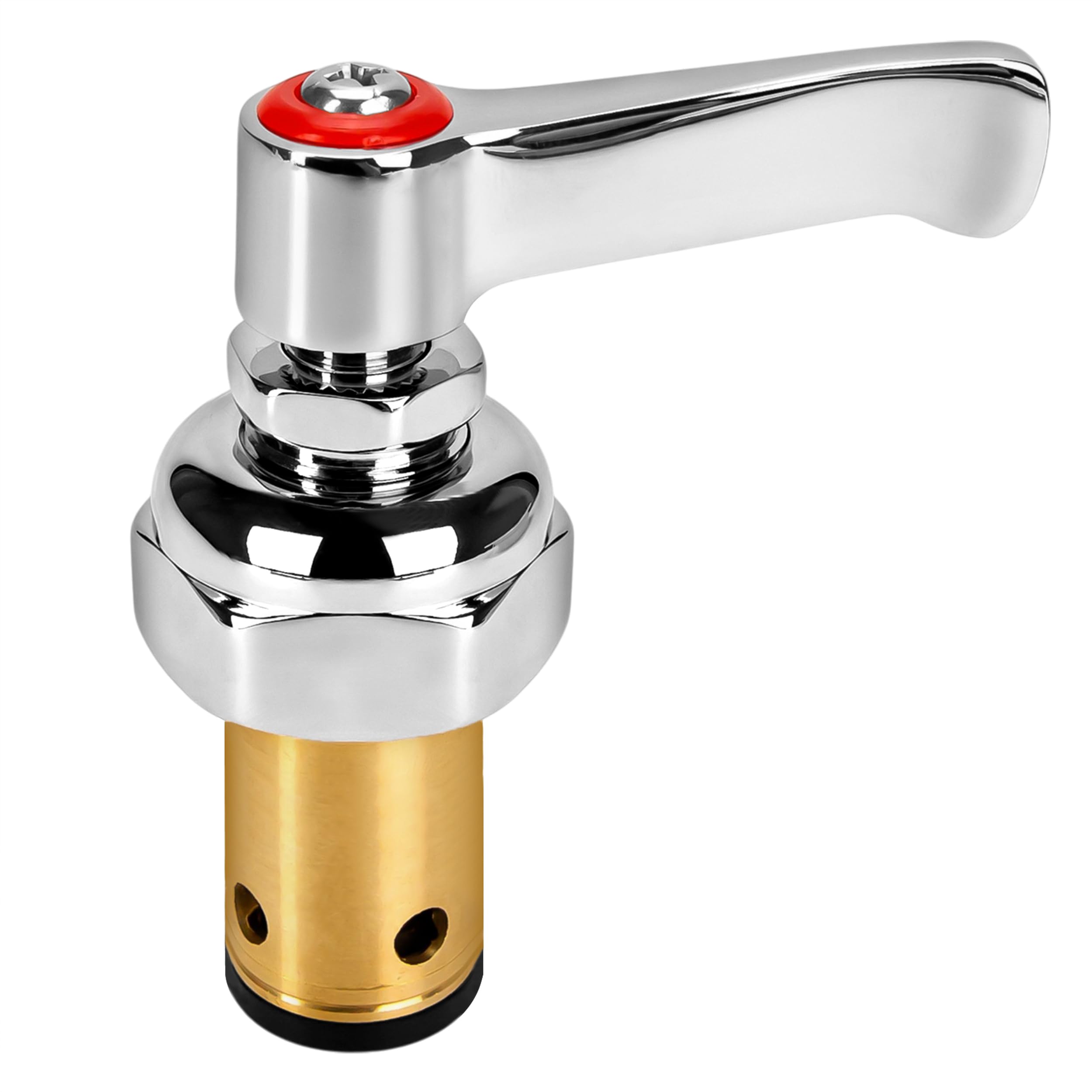 Handle Stem Assembly Fits for T&S Brass Faucets Replace 002712-40, Red Hot Side Spindle Assembly Valve Replacement Part Eterna Full-Turn Faucet with