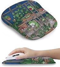 Kawaii Frog Ergonomic Mouse Pad for Carpal Tunnel Pain Relief, 65% Usable Mouse Area in Compact Size, Memory Foam Concave Wrist Rest for Office, PC, Gaming