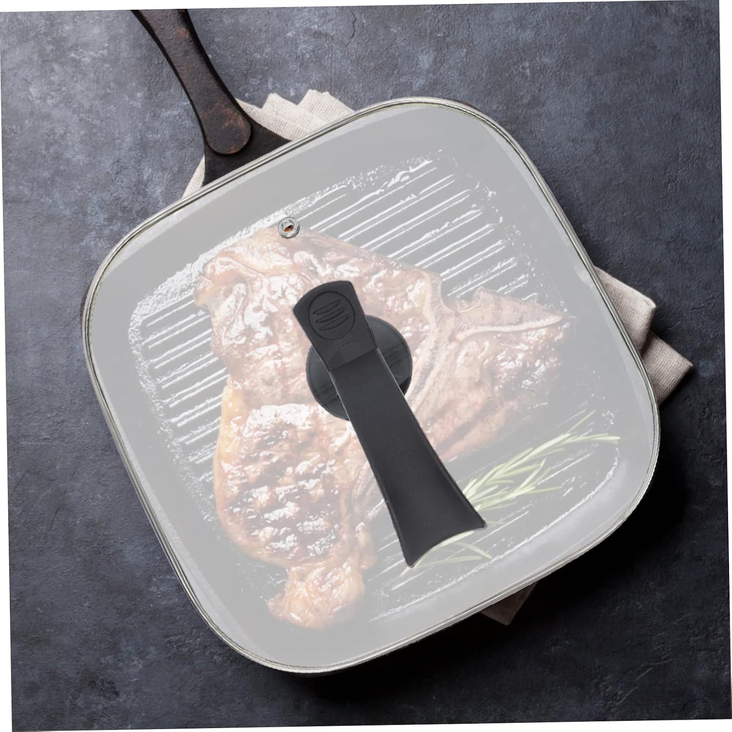 Healifty 1pc Square Electric Skillet Lid Tempered Glass Pot Cover Pan Lid for Cooking