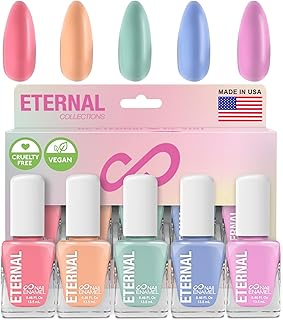 Eternal Pastel Nail Polish Sets for Women (CANDY PASTELS) - Pastel Nail Polish Set for Girls - Long Lasting & Quick Dry Nail Polish Set for Home DIY Manicure Pedicure - Made in USA, 13.5mL (Set of 5)