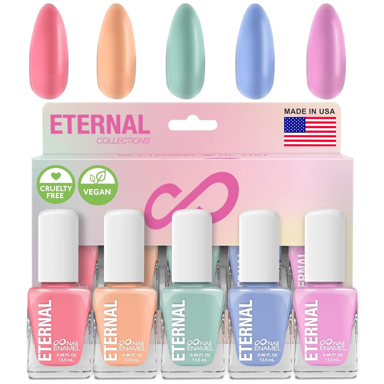Eternal Pastel Nail Polish Set - Long Lasting & Quick Dry