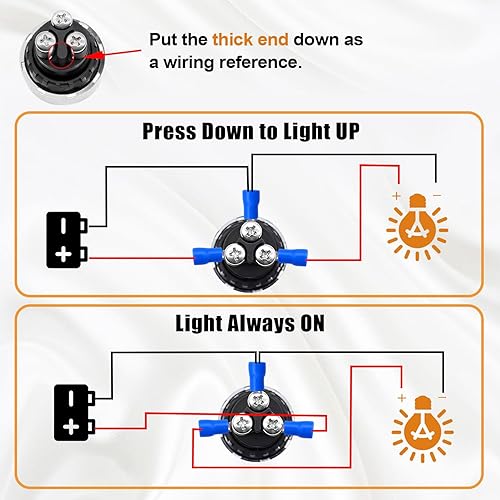 Miniatura 5 de mankk Interruptor de encendido de arranque de 12 V CC, botón de arranque del motor (ON) - Apagado, interruptor de botón de arranque momentáneo del