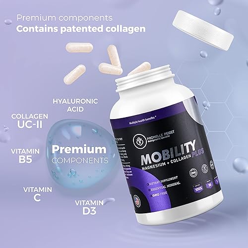 Miniatura 4 de Michelle Peiret Mobility Magnesio & Collagen Powder  Colágeno en polvo con ácido hialurónico y vitamina C  Ingredientes orgánicos  30 cápsulas