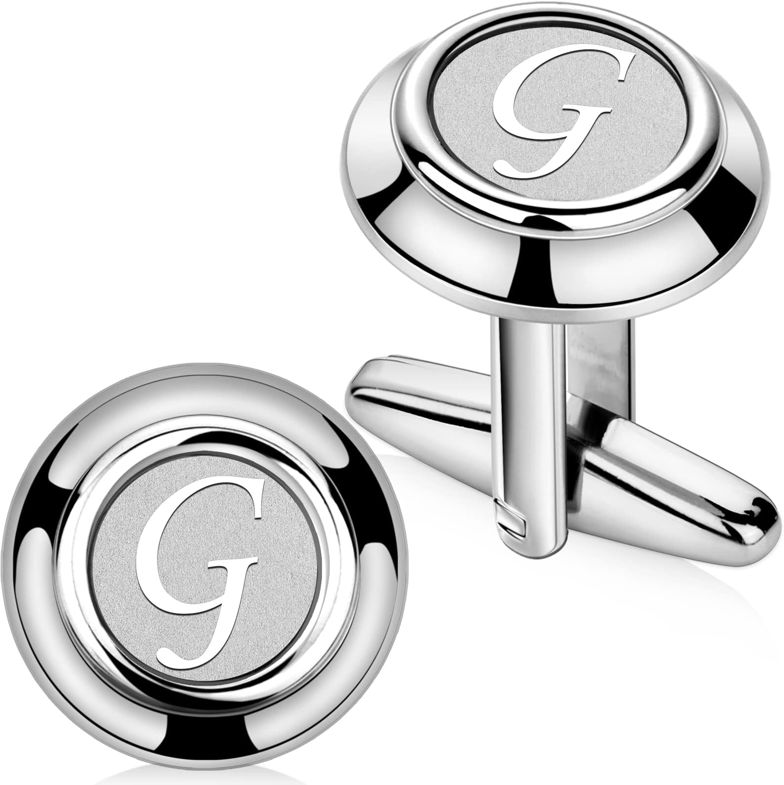 26 Letters Tie Clip and Cufflinks for Men, Initial Tie Bar & Cuff Links Set Necktie Clip for Business, Wedding, Anniversary