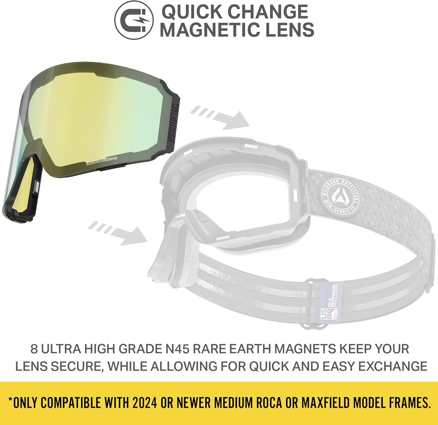 Wildhorn Outfitters Roca Pro Ski Goggles Extra/Replacement Frameless Lens 185 View