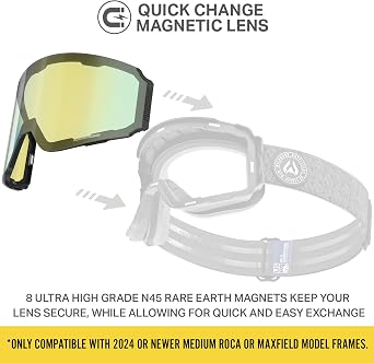 Wildhorn Outfitters Roca Pro Ski Goggles Extra/Replacement Frameless Lens 185 View