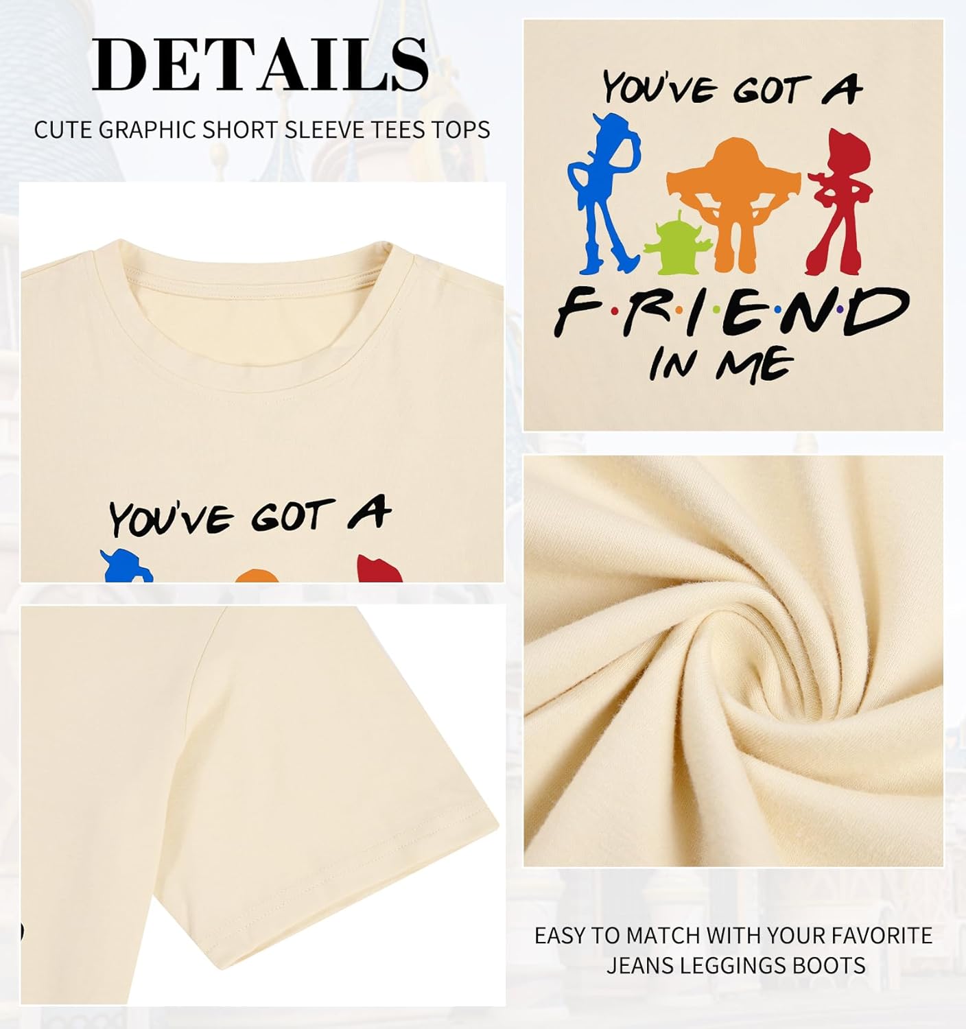 You've Got A Friend Shirt Women Magical Shirt Funny Letter Print Tee Family Holiday Vacation Short Sleeve Tops - Image 3