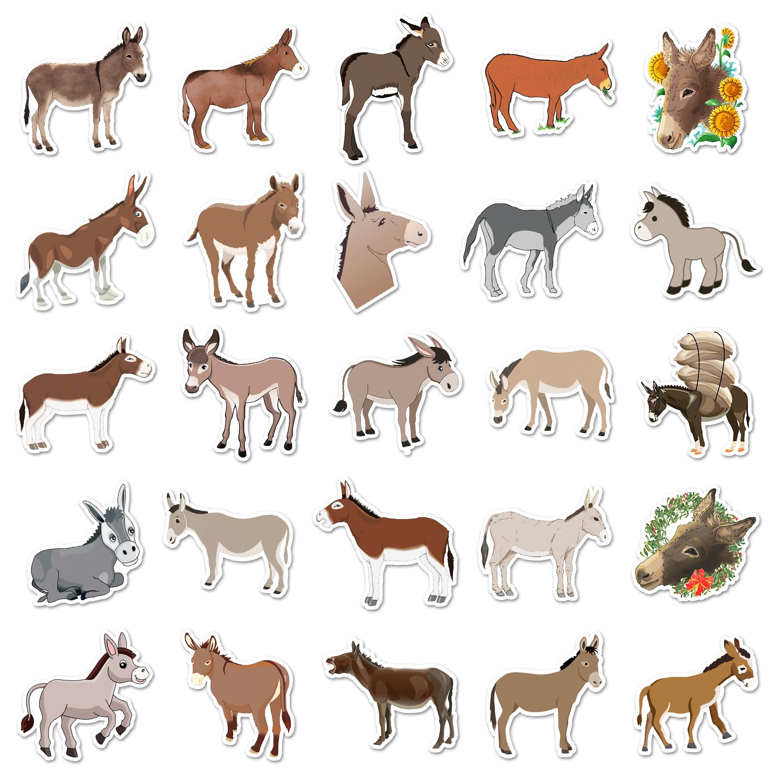 Donkey Stickers for Laptop (50 PCS),Gift for Children Teens Adults Girl Boys,Waterproof Stickers for Water Bottle,Donkey Vinyl Stickers for Scrapbook,Skateboard,Bike,Phone,Dairy - Image 3