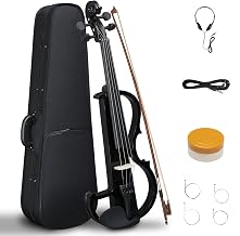 4/4 Full Size Electric Violin with Case Bow Rosin Headphone Connecting Line